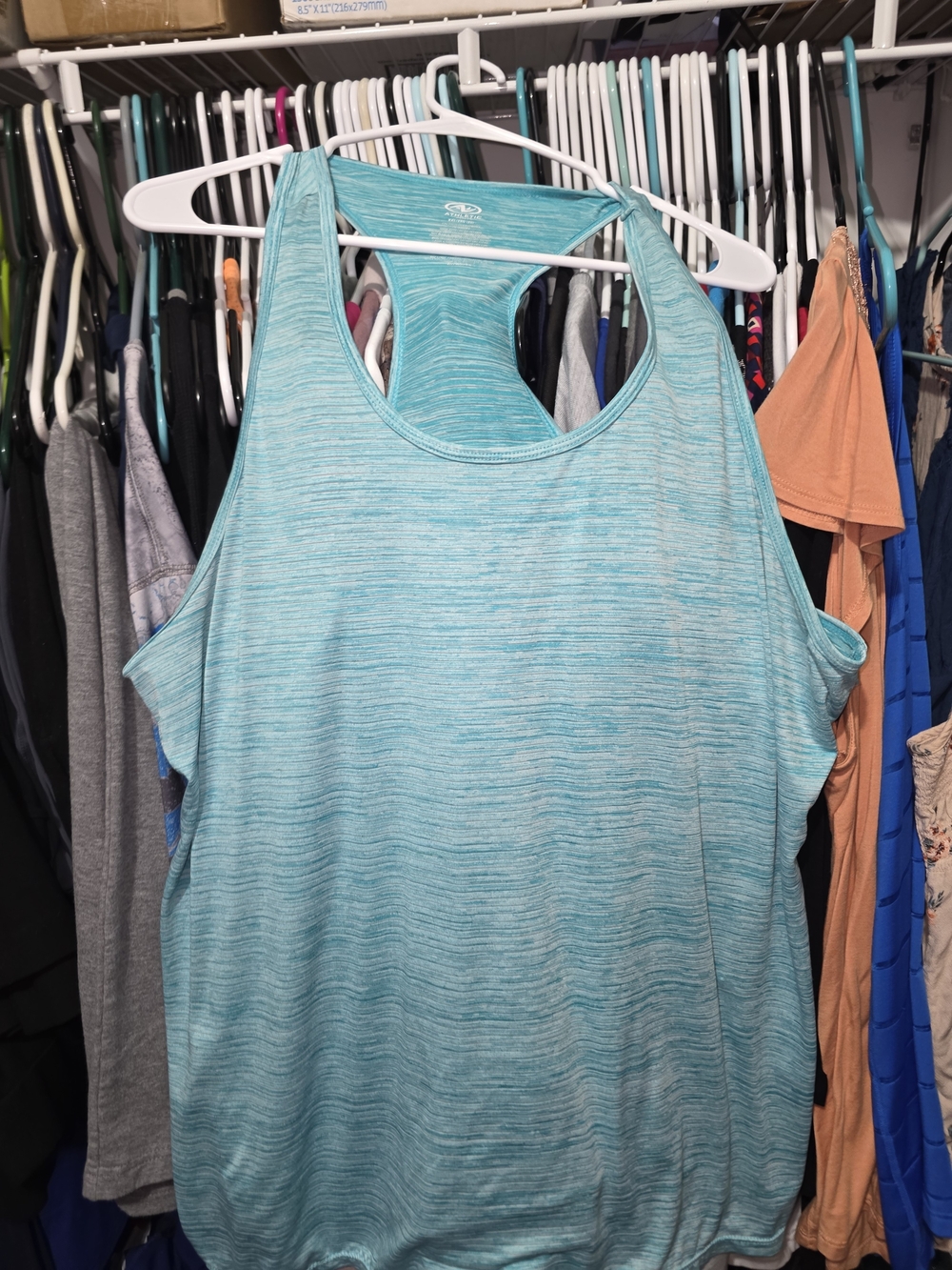 Athletic Works Turquoise Heather Racerback Tank Top